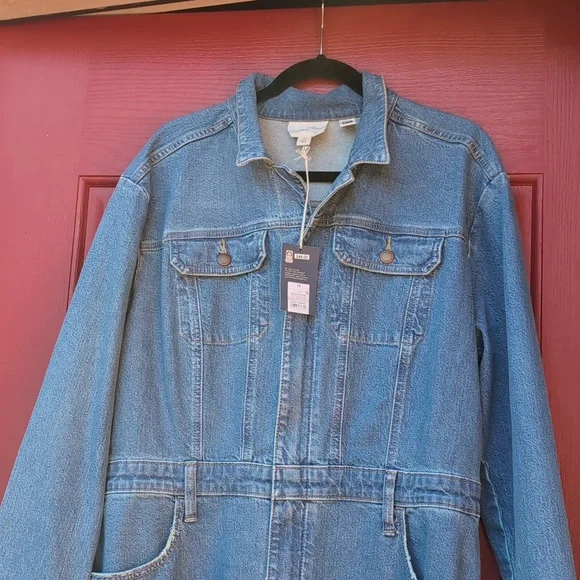 NWT - Blue Long Sleeve Denim Dress/Duster - Picture 2 of 11